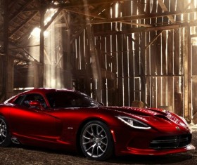 Dodge SRT red cool sports car Stock Photo