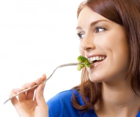Eat food woman Stock Photo