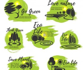 Eco life logos design vector