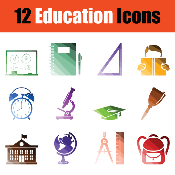 Education icons vector set 01