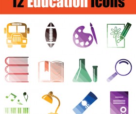 Education icons vector set 02