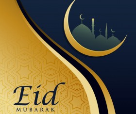 Eid mubarak background with decor vector
