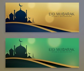 Eid mubarak banners design vectors 01