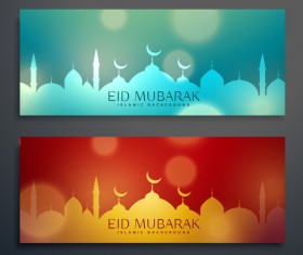 Eid mubarak banners design vectors 02