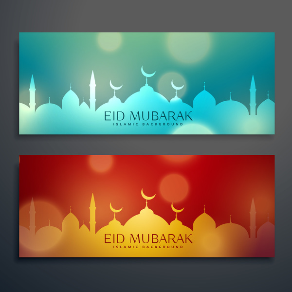 Eid mubarak banners design vectors 02 free download