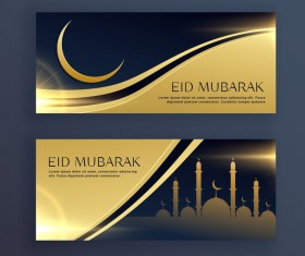 Eid mubarak banners design vectors 03