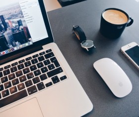 Electronic products on the desk Stock Photo