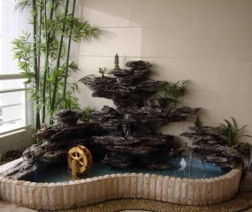 Elegant interior rockery fountain Stock Photo