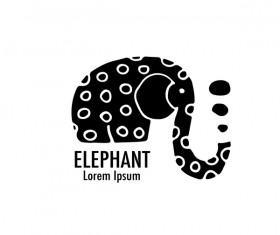 Elephant logos with decorative floral vecotr 05