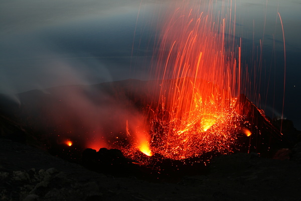 Erupted volcanoes Stock Photo 02