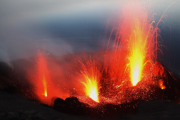 Erupted volcanoes Stock Photo 03