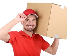 Express delivery staff Stock Photo