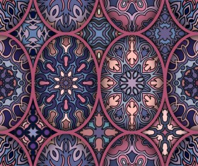Fabric pattern ethnic vintage styles vectors 02