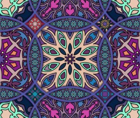 Fabric pattern ethnic vintage styles vectors 03