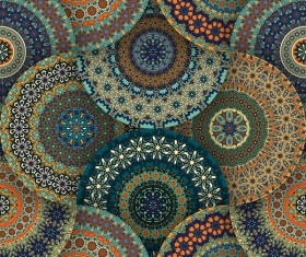 Fabric pattern ethnic vintage styles vectors 10