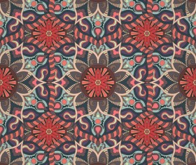 Fabric pattern ethnic vintage styles vectors 09