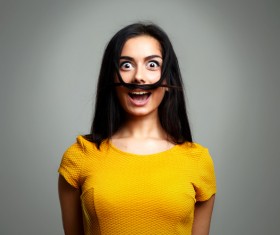 False beard woman Stock Photo