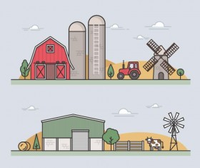 Farm flat template vector