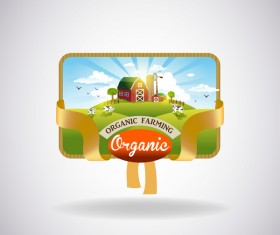 Farm natural fresh organic label design vector 04