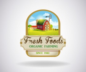 Farm natural fresh organic label design vector 05