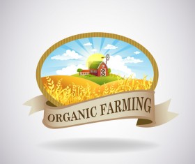 Farm natural fresh organic label design vector 07