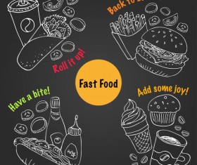 Fast food hand drawing vector