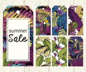 Floral summer sale tags vectors