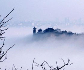 Fog-filled Penglai Pavilion HD picture