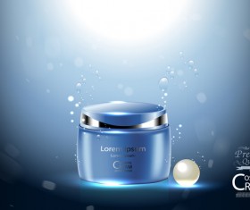 Fresh blue cosmetic ream poster design vectors 03
