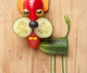 Fruit and vegetable creative animals Stock Photo 02