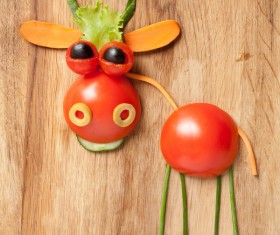 Fruit and vegetable creative animals Stock Photo 03