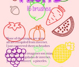 Fruits outlines Photoshop Brushes
