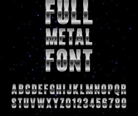 Full metal alphabet with numbers vector