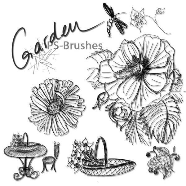 Garden Doodle Photoshop Brush