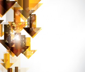 Golden abstract arrow shiny vector