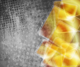 Golden square with grunge background vector