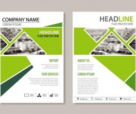 Green business flyer vector template 01