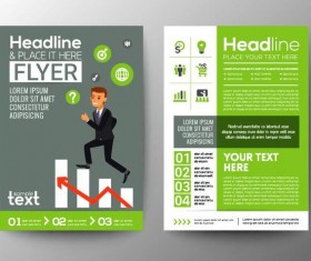 Green business flyer vector template 02