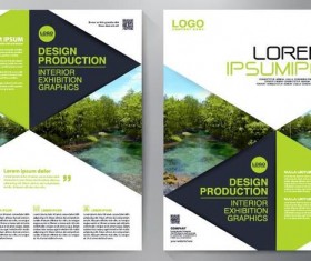 Green business flyer vector template 04
