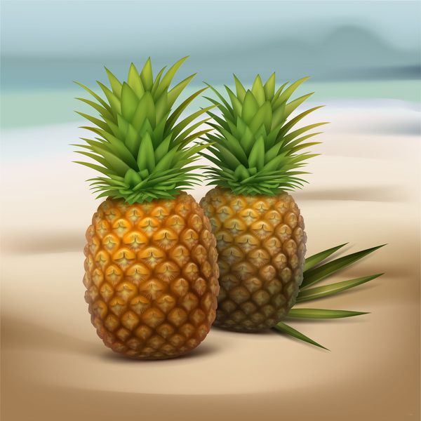 Green pineapple vector