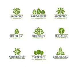 Green tree logos design vector