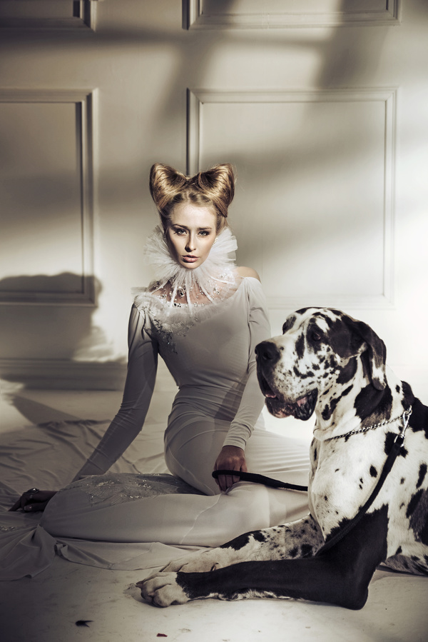 HD picture Beautiful woman with spotted dog