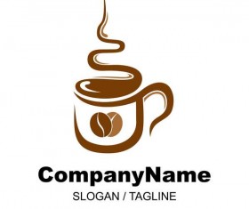 Hand drawn coffee logos design vector set 01
