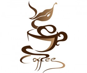 Hand drawn coffee logos design vector set 04