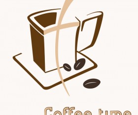 Hand drawn coffee logos design vector set 05