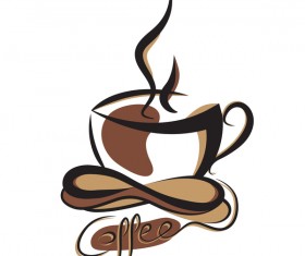 Hand drawn coffee logos design vector set 06