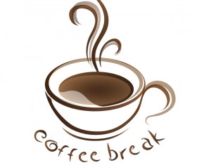 Hand drawn coffee logos design vector set 08