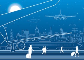 Hand drawn lines city landscape vector material 01