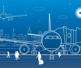 Hand drawn lines city landscape vector material 02