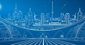 Hand drawn lines city landscape vector material 04